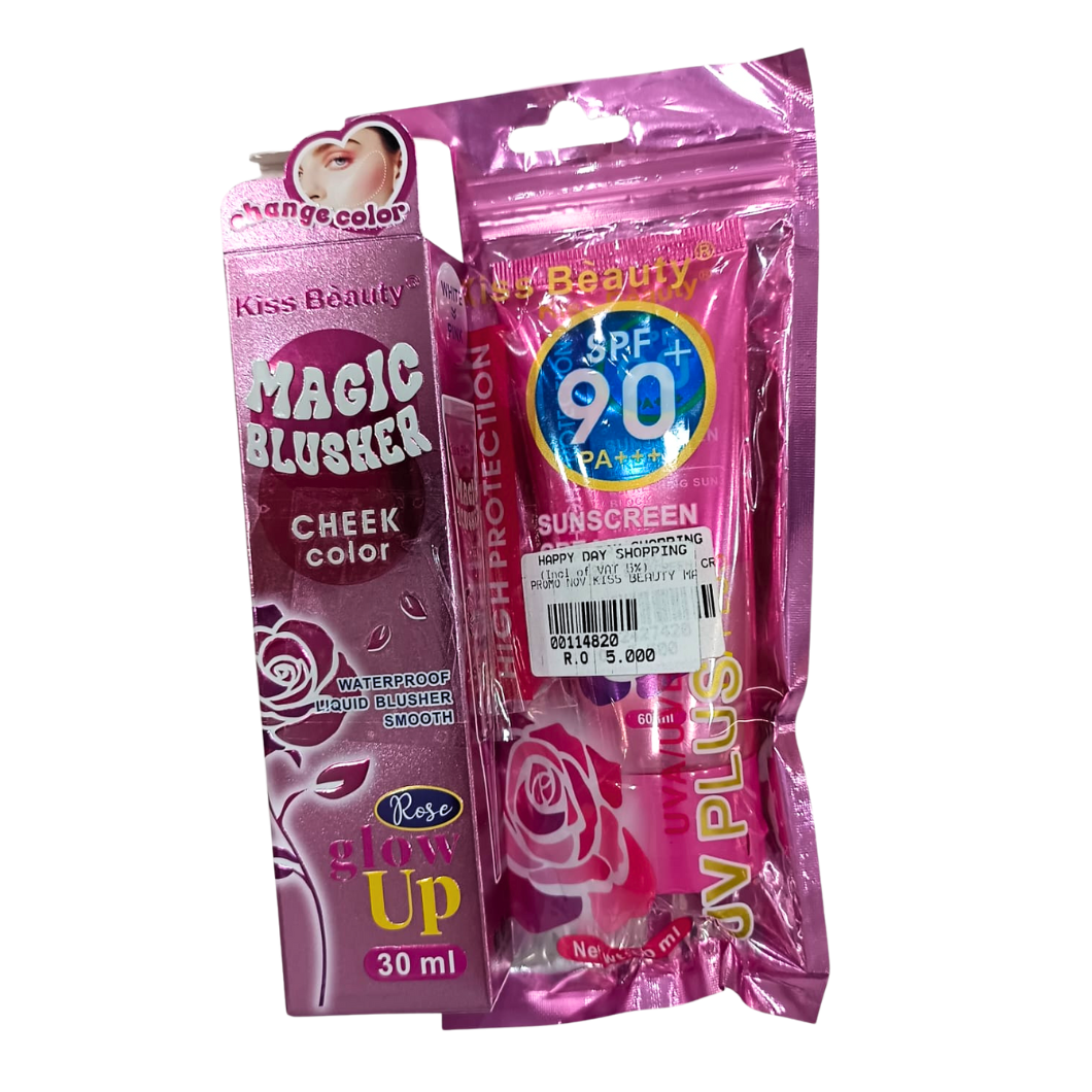 PROMO - Kiss Beauty SPF90 Sunblock + Magic Blusher Cheek Color