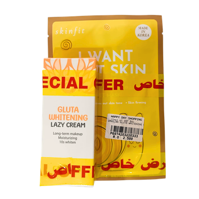 PROMO - Skin Fit Mask + Gmeelan Gluta Whitening Lazy Cream