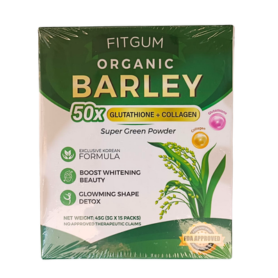 Fitgum Organic Barley 50xGluta + Collagen15packs