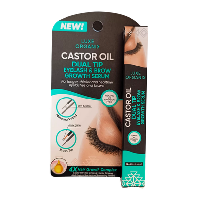 Luxe Organix Castor Oil Dual Tip Eye Lash &amp; Brow Growth Serum 12ml