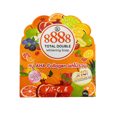 8888 Total Double Whitening Soap Aha Collagen Glutax10 80g