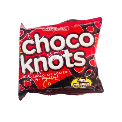 J&amp;J CHOCO KNOTS 28G
