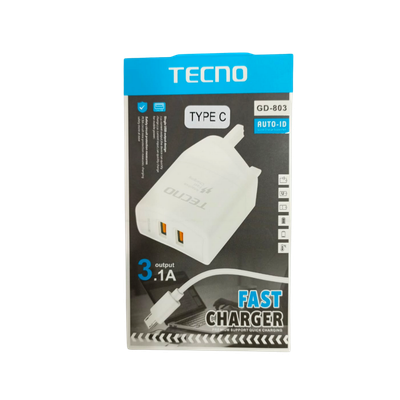 Tecno Type C Fast Charger 3.1A