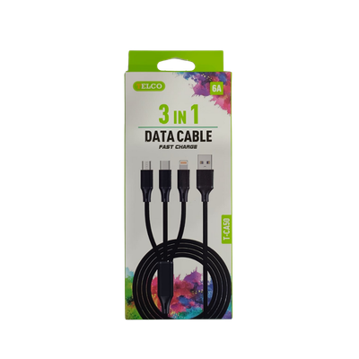 Elco 3in1 Data Cable Fast Charger