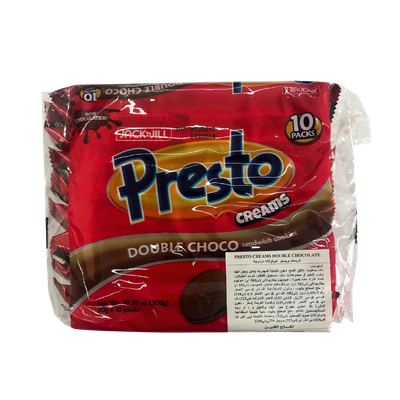Jack n Jill Presto Creams Double Choco Sandwich Cookies 30gx10