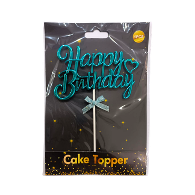 Cake Topper Happy Birthday - Green