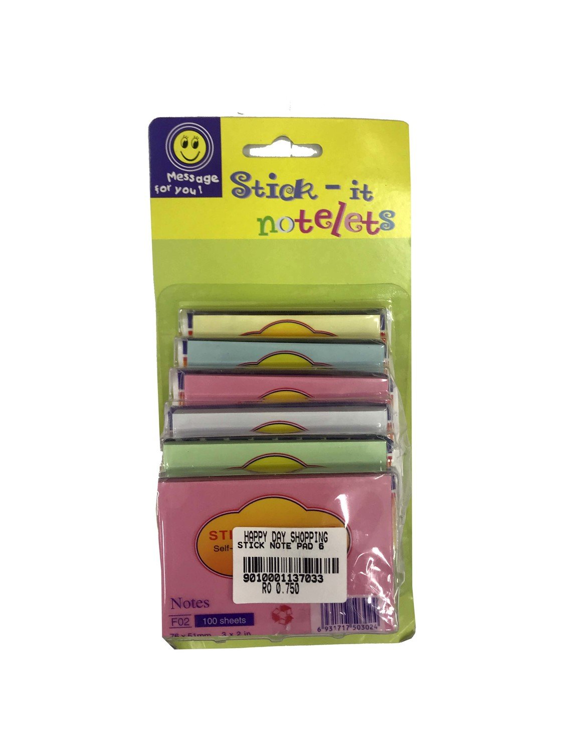 Stick-It Notelets 6pc