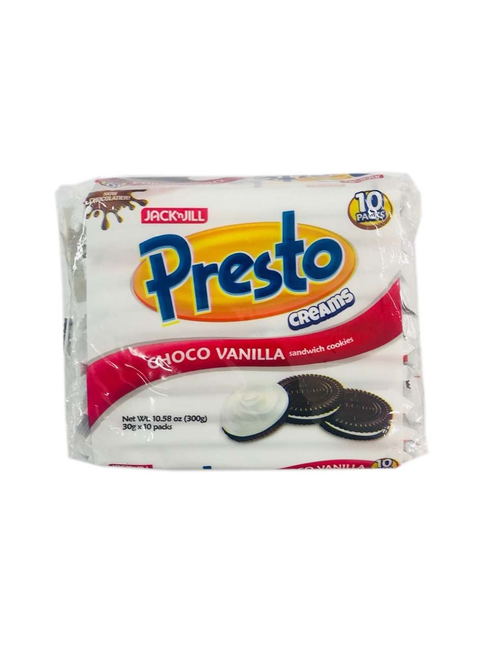 Jack n Jill Presto Creams Choco Vanilla  30gx10