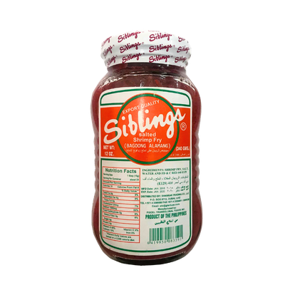 Siblings Salted Shrimp Fry (Bagoong Alamang) 340g