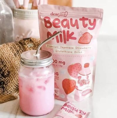 Dear Face Beauty Milk Glutathione Drink Strawberry 180g