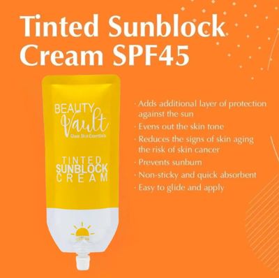 Beauty Vault Tinted Sunblock Cream SPF45 50g