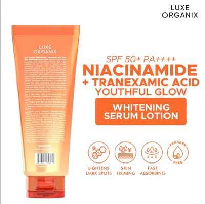 Luxe Organix Whitening Serum Lotion SPF 50 200ml (Youthful Glow)