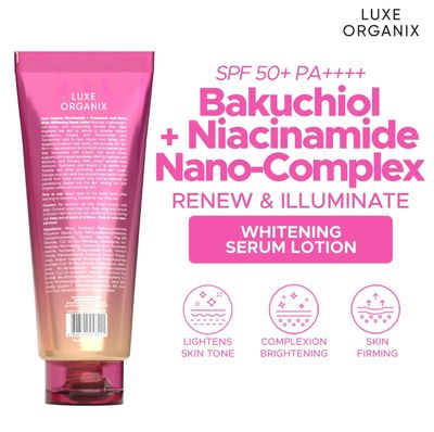 Luxe Organix Whitening Serum Lotion SPF50 200ml (Renew &amp; Illuminate)