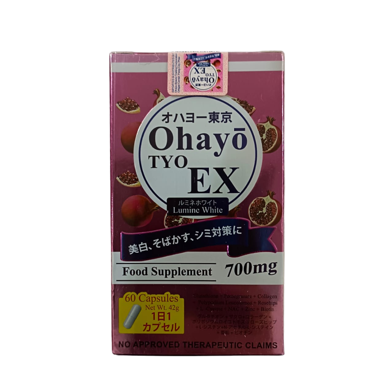 ohayo glutathione Tyo Ex Lumine White 700mg (60pcs) old