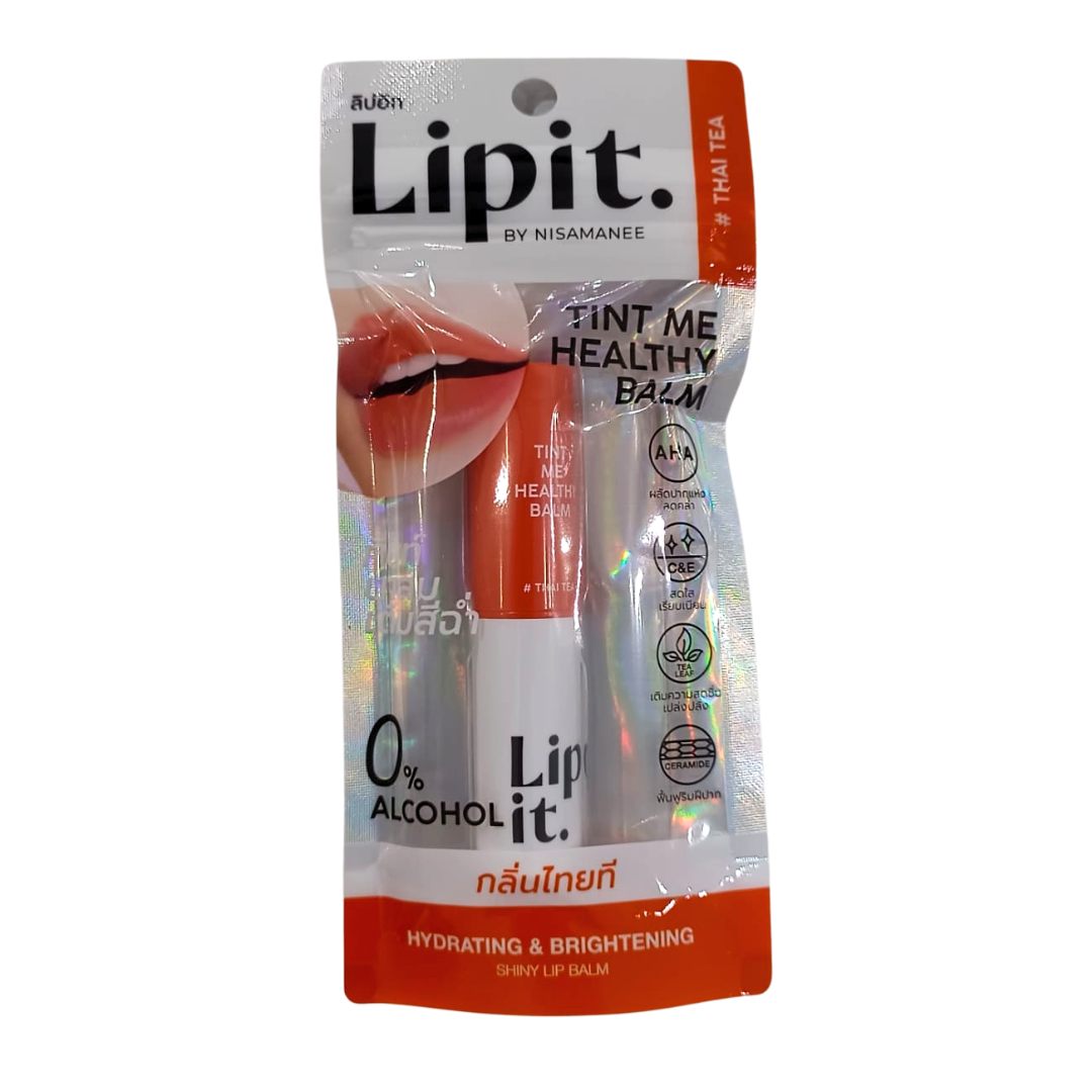 Lipit Shiny Lip Balm (Hydrating &amp; Brightening)Thai Tea