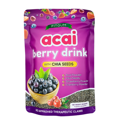 Fitgum Acai Berry Drink with Chia Seeds 10x4g