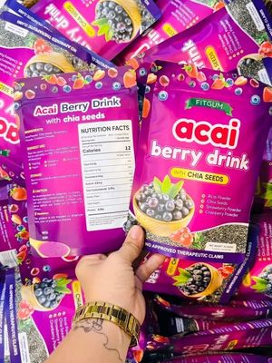 Fitgum Acai Berry Drink with Chia Seeds 10x4g