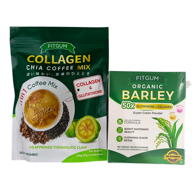 PROMO - Fitgum Collagen Chia Coffee + Organic Barley