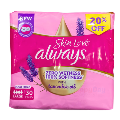 Always with Lavender Oil 30 Pads (Large - Maxi Thick)