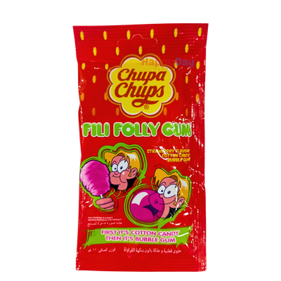Chupa Chups Fili Folly Gum (Bubble Gum) Strawberry Flavor 11g