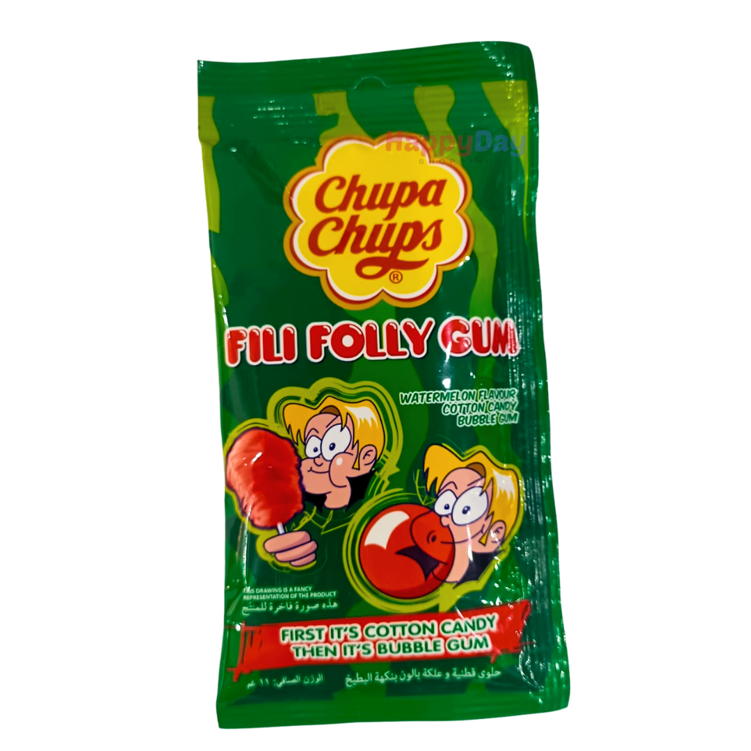 Chupa Chups Fili Folly Gum (Bubble Gum) Watermelon Flavor 11g