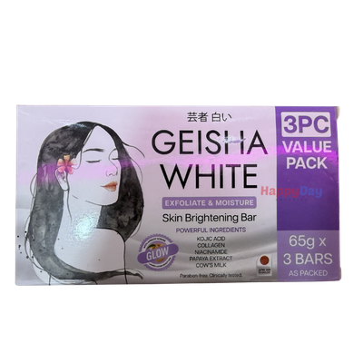 Geisha White Skin Brightening Bar (Exfoliate &amp; Moisture) 3x65g***