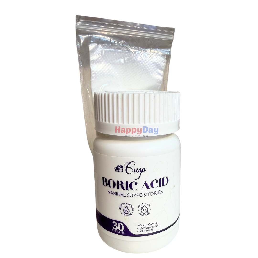 Cusp Borix Acid Vaginal Suppositories 30caps ***
