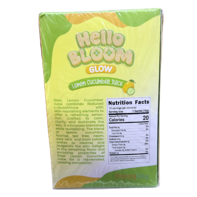 Hello Bloom Glow Lemon Cucumber Juice 10 Sachets ***