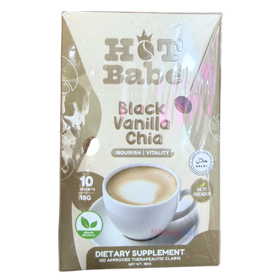 Hot Babe Black Vanilla Chia Coffee (10 Bags) 180g ***