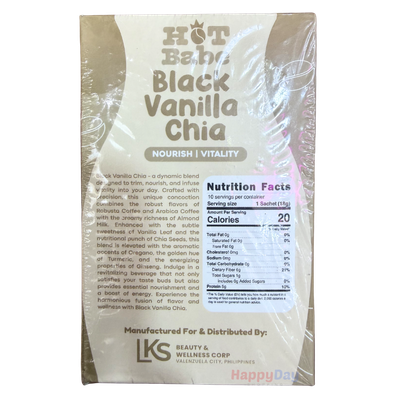 Hot Babe Black Vanilla Chia Coffee (10 Bags) 180g ***