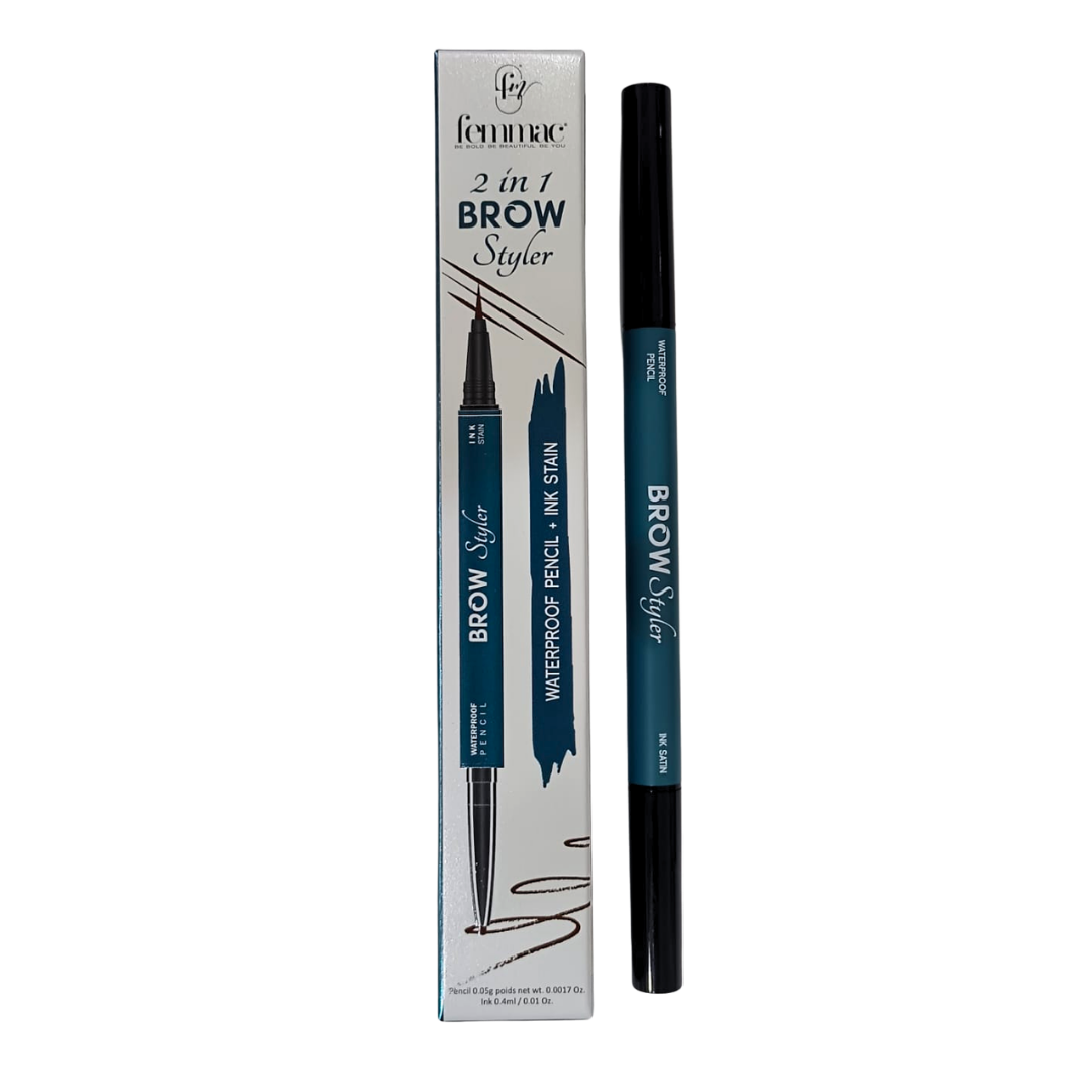 Femmac 2in1 Brow Styler 0.4ml (waterproof pencil) (DARK BROWN)