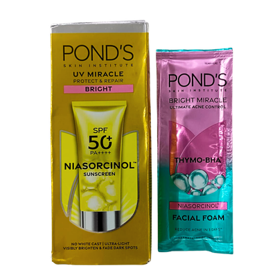 PROMO - Ponds Sunscreen (BRIGHT) + Facial Foam