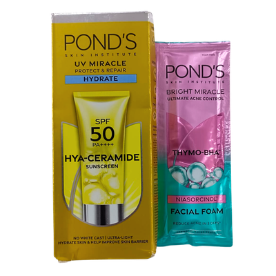 PROMO - Ponds Sunscreen (BRIGHT) + Facial Foam