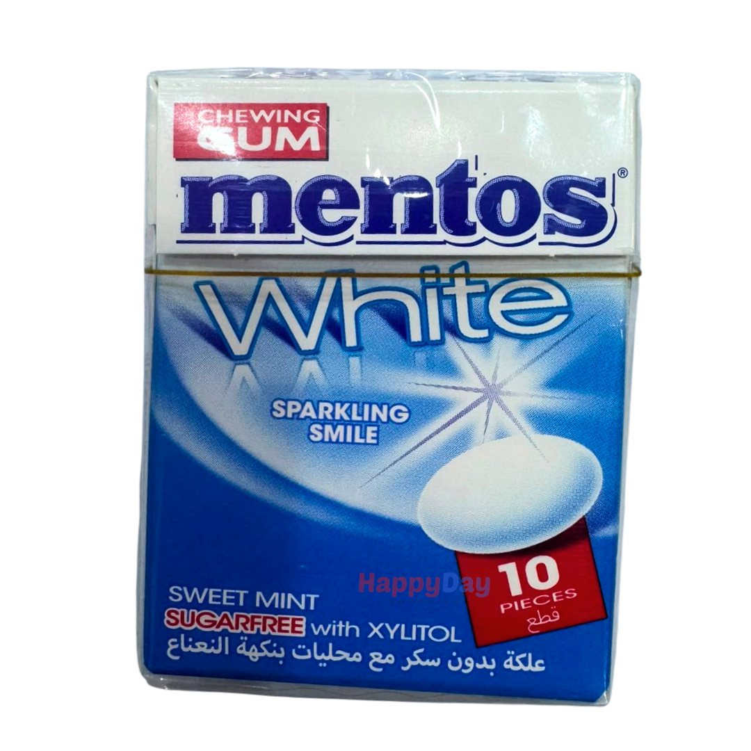 Mentos White Sweet Mint Sugarfree Chewing Gum (10pc)