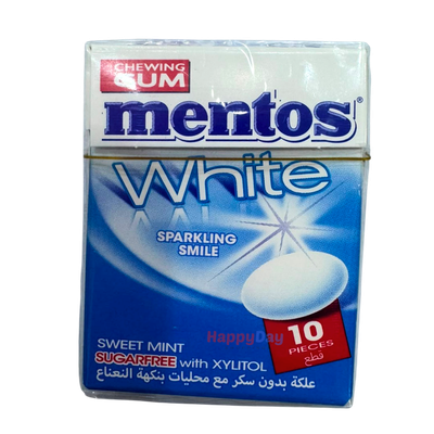Mentos White Sweet Mint Sugarfree Chewing Gum (10pc)
