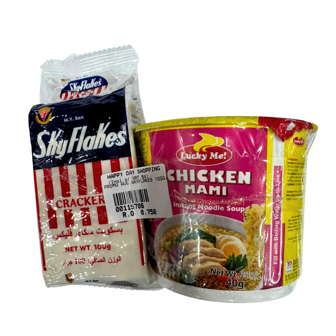 PROMO - Lucky me Chicken Mami + Skyflakes 100g