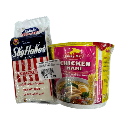 PROMO - Lucky me Chicken Mami + Skyflakes 100g