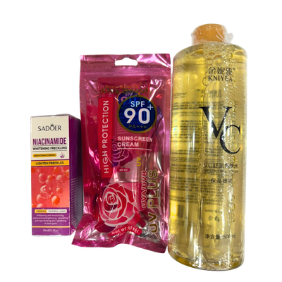 PROMO - Sadoer Niacinamide Serum + Kiss Beauty Sunscreen + Vc Toner