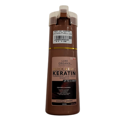 PROMO - Luxe Organix Keratin Hair Color Shampoo - Chestnut Brown
