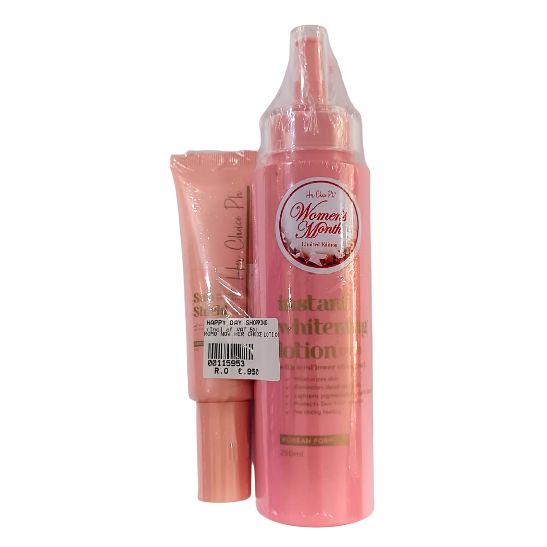 PROMO - Her Choice Instant Whitening Lotion + Sunshield
