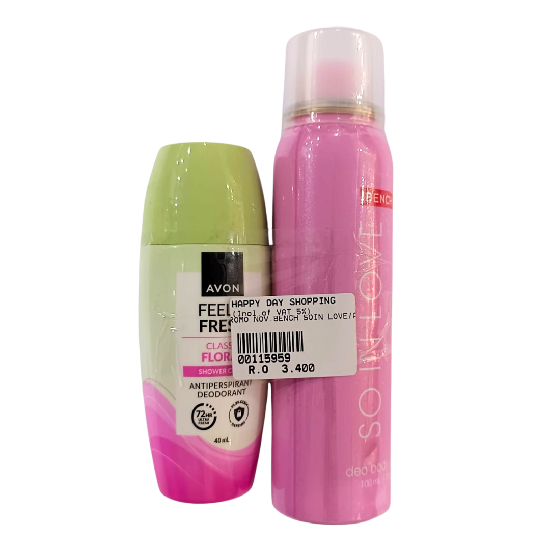 PROMO - Bench So Inlove + Avon Feeling Fresh Floral Deodorant