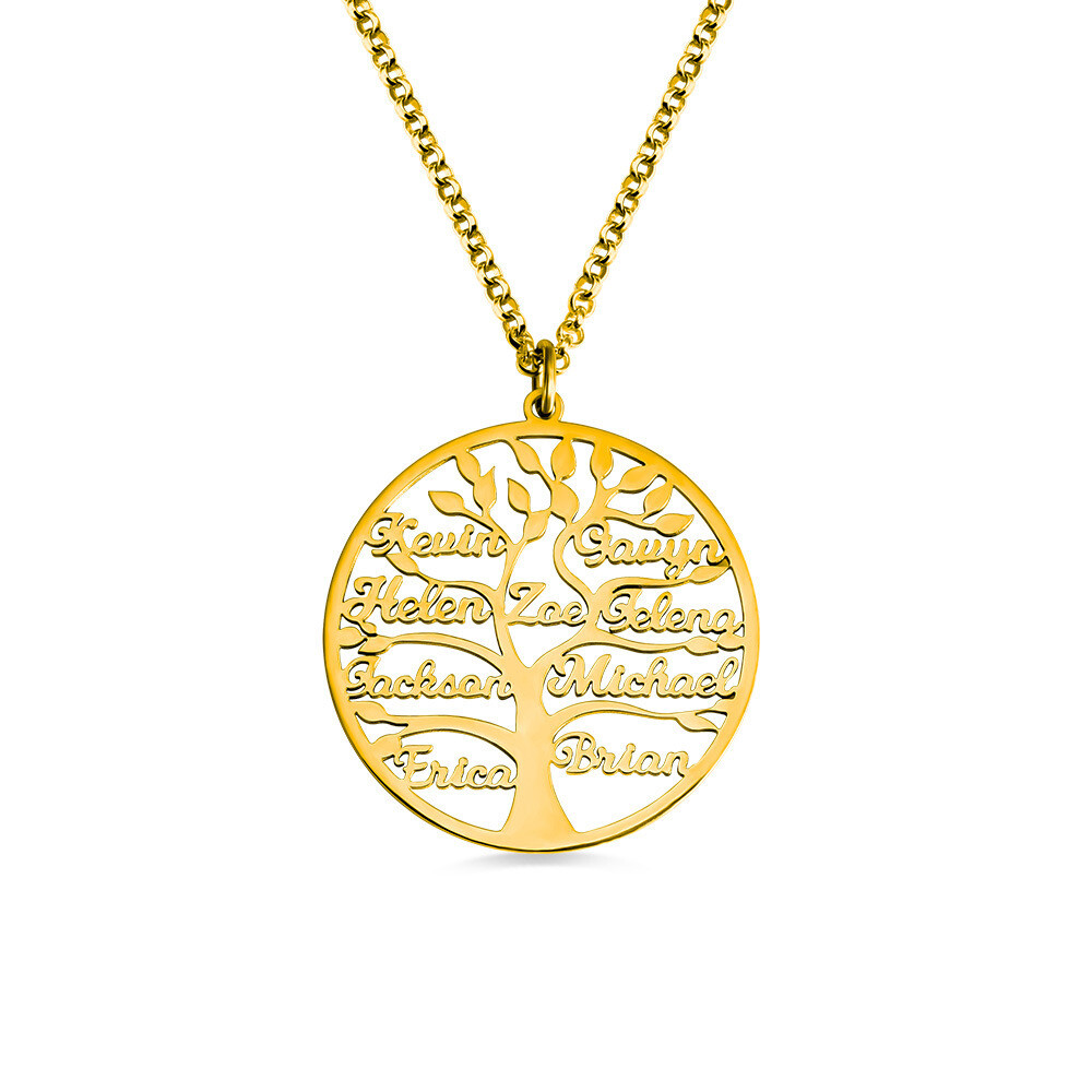 Wind Stainless Steel Custom Tree Of Life Necklace DIY Name Round Tree Of Life Pendant Necklace