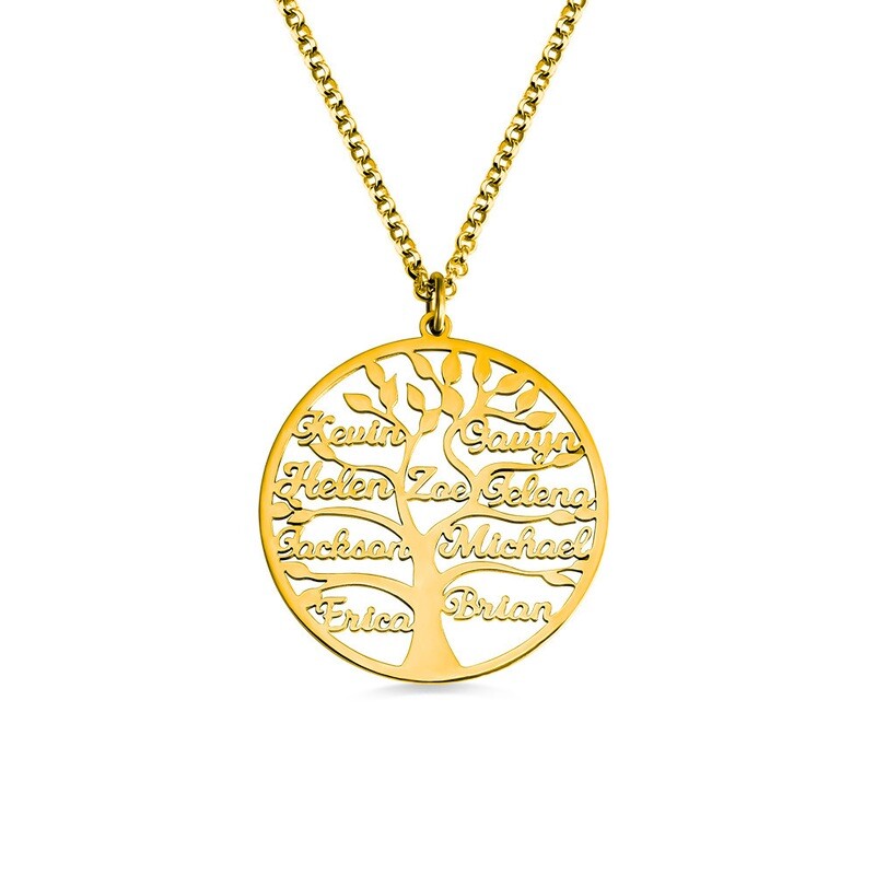 Wind Stainless Steel Custom Tree Of Life Necklace DIY Name Round Tree Of Life Pendant Necklace