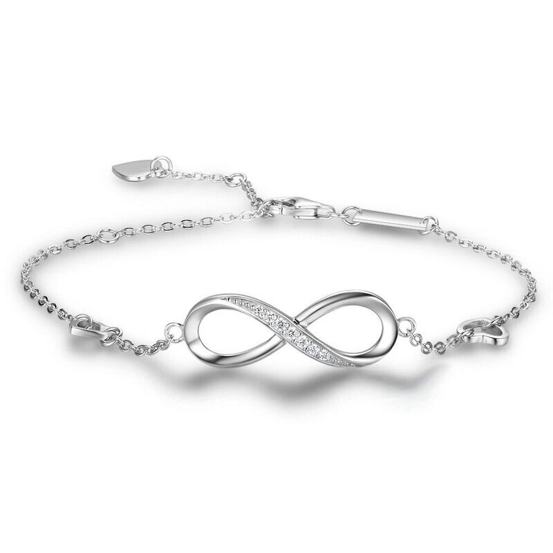 Infinite Love 925 Sterling Silver Bracelets For Women Wedding Adjustable Bracelets &amp; Bangles Anniversary Gift Jewel