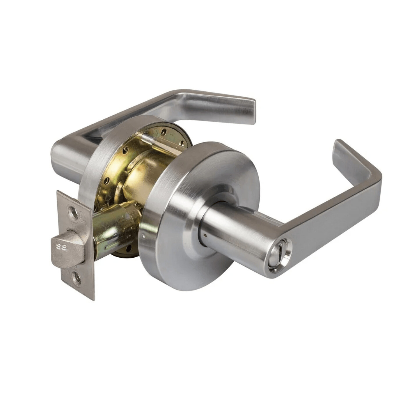 AU4602LN 626 - Yale Grade 2 Privacy/Bedroom/Bath Cylindrical Lock, Augusta Lever, Non-Keyed, Satin Chrome Finish, Non-handed