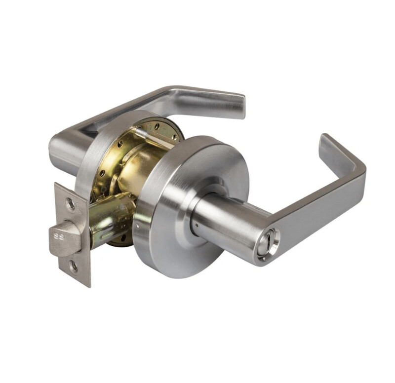 AU4602LN 626 - Yale Grade 2 Privacy/Bedroom/Bath Cylindrical Lock, Augusta Lever, Non-Keyed, Satin Chrome Finish, Non-handed