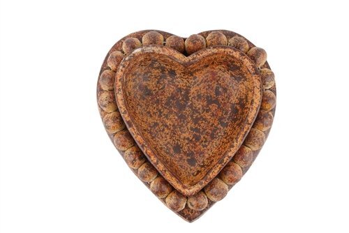 CLEARANCE-Beading Heart-Candle Pour-9x10 inches-Clay Candle Vessel-RED-Only $10 Each