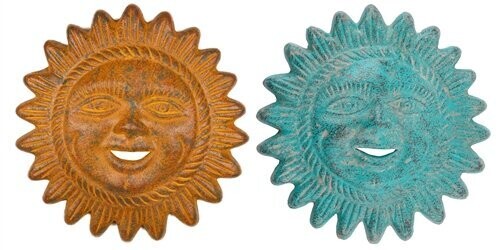 Cheeky Clay Sun-13 in-Hand Painted-Garden Wall Decor