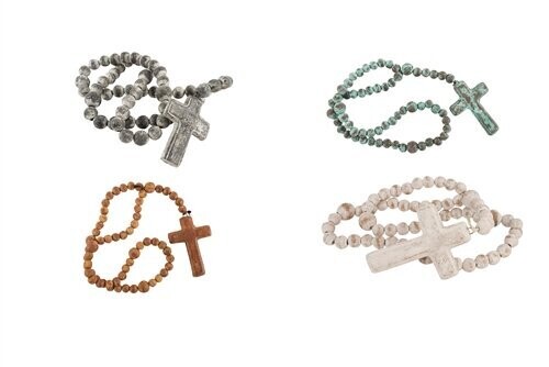 Clay Rosary Beads-Medium-Handmade-Hand Painted-33 inches