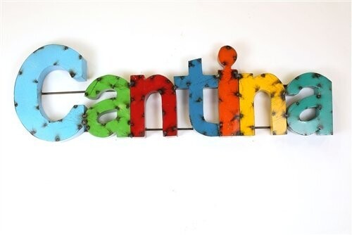 Colorful Cantina-Bar-Handmade Metal Sign-42x13 Inches